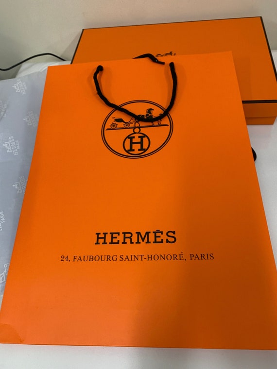 New Hermes Paris Gift Box With Paper Bag Ribbon Scarf Shirt - Etsy New Hermes Paris Gift Box With Paper Bag Ribbon Scarf Shirt - Etsy