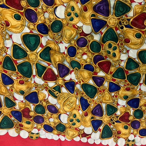 Chanel Red Silk Scarf shops 90 x 90 cm - 27OCT22