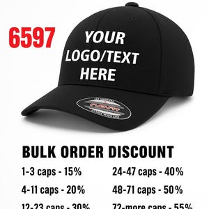 Custom Embroiedered 6597 Flexfit Cool  and Dry Sport, Sport Cap, Custom Flexfit Sport Cap,Flexfit Caps with Sizes,Six Panel,Flexfit Caps