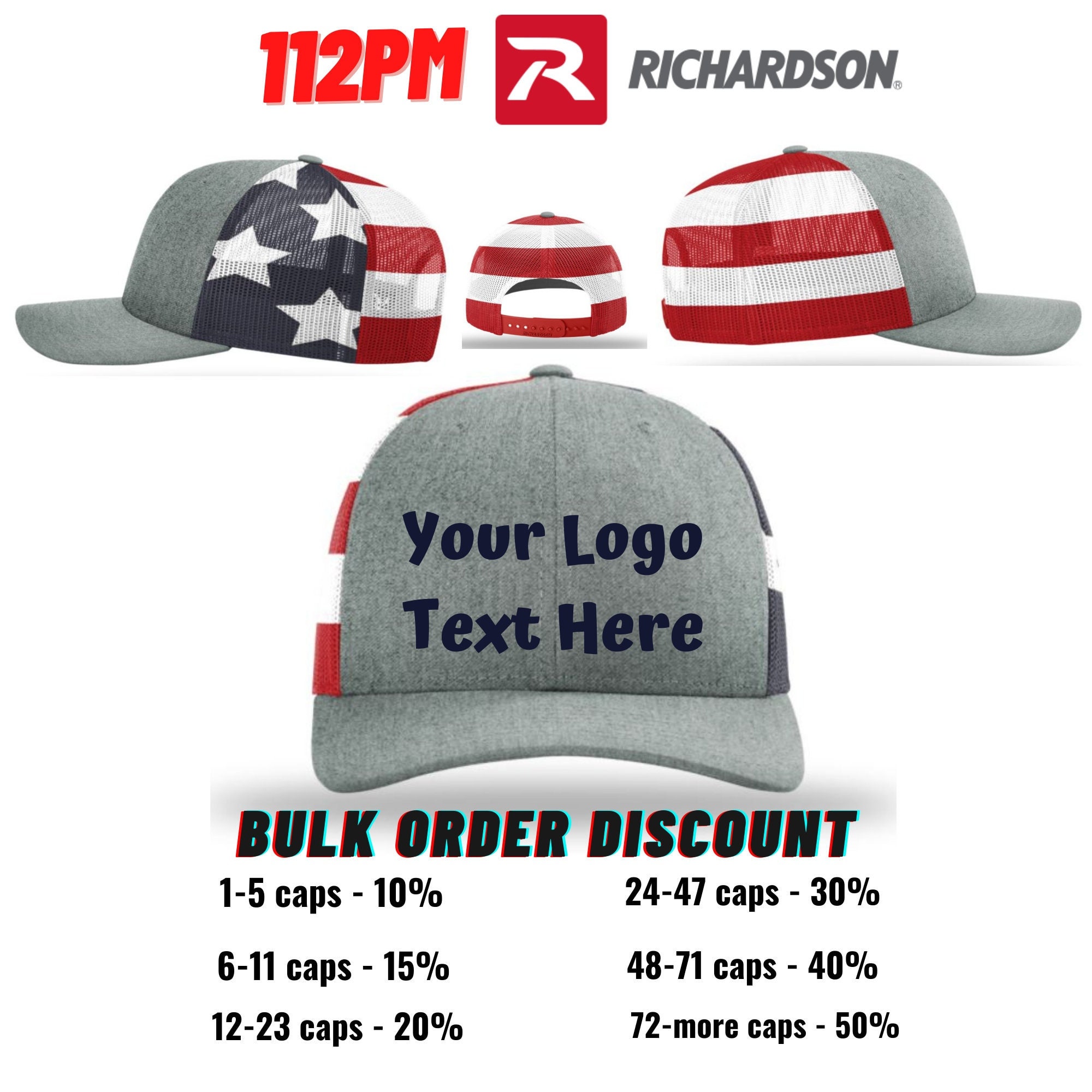 112PM Richardson Printed Mesh Trucker 