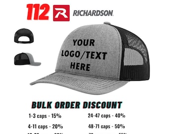 Gorra de camionero Richardson 112XL bordada: Snapback personalizado