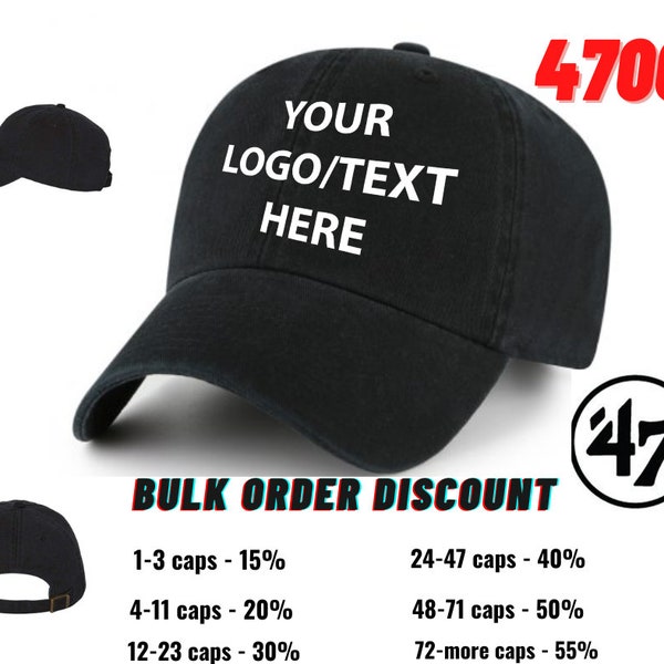Custom Embroidered hats, 47 Brand Clean Up Cap, Custom Hats With Logo,Unstructured Hats