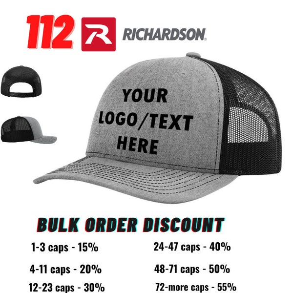 Embroidery Caps, 112 Richardson Trucker Caps, Snapback Caps, Trucker Hats - Colors Part 1