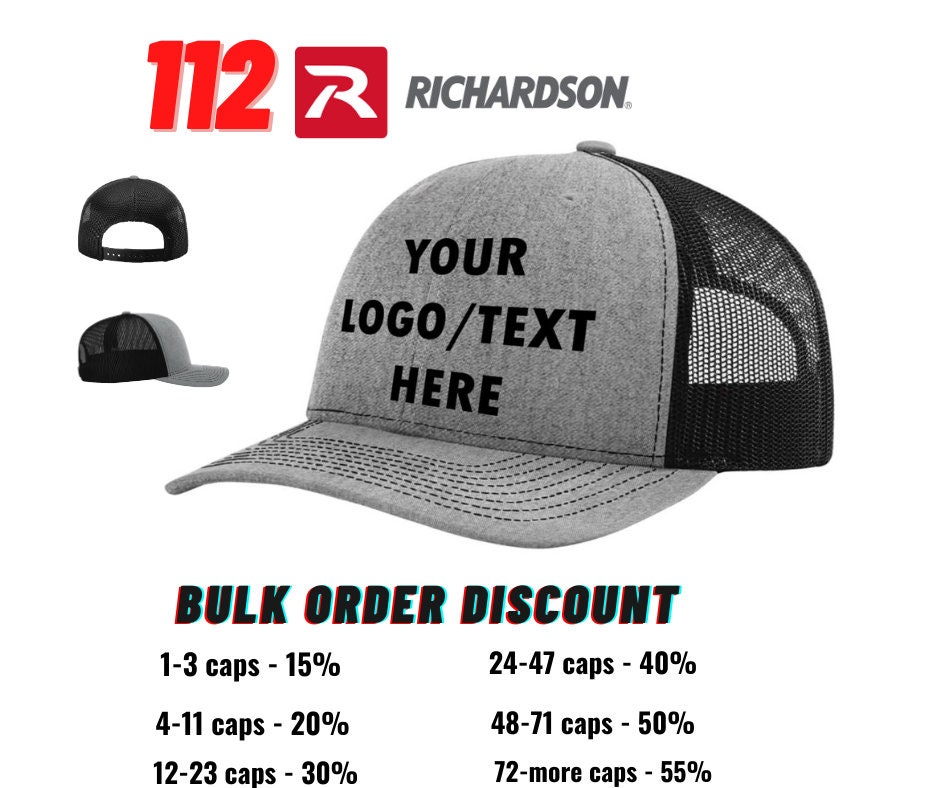 Gorra de camionero Richardson 112: snapback con bordado personalizado