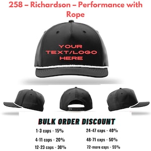 Bestickter Richardson 258 Performance Five Panel Rope Hat