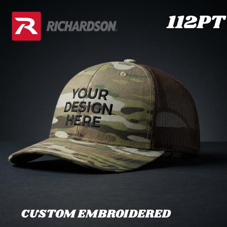 Custom Embroidered Richardson 112PT Tactical Trucker – Durable Ripstop ...