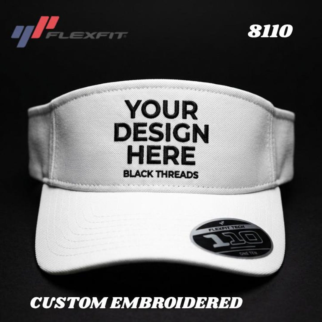 Custom Embroidered Flexfit Visor: Personalized Name Cap - Etsy
