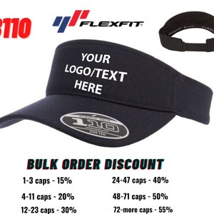 Custom Embroidered Hats, Flexfit Custom Name Embroidered 8110, Custom Visor, Visor Cap With Embroidery