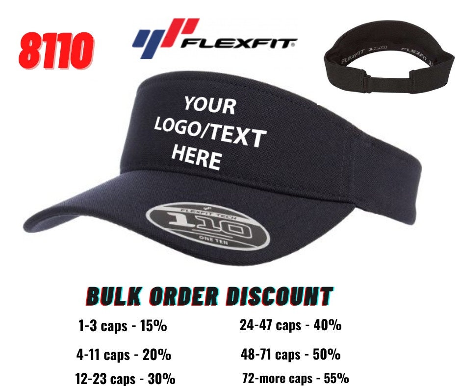 Custom Embroidered Hats, Flexfit Custom Name Embroidered 8110, Custom Visor,  Visor Cap With Embroidery - Etsy