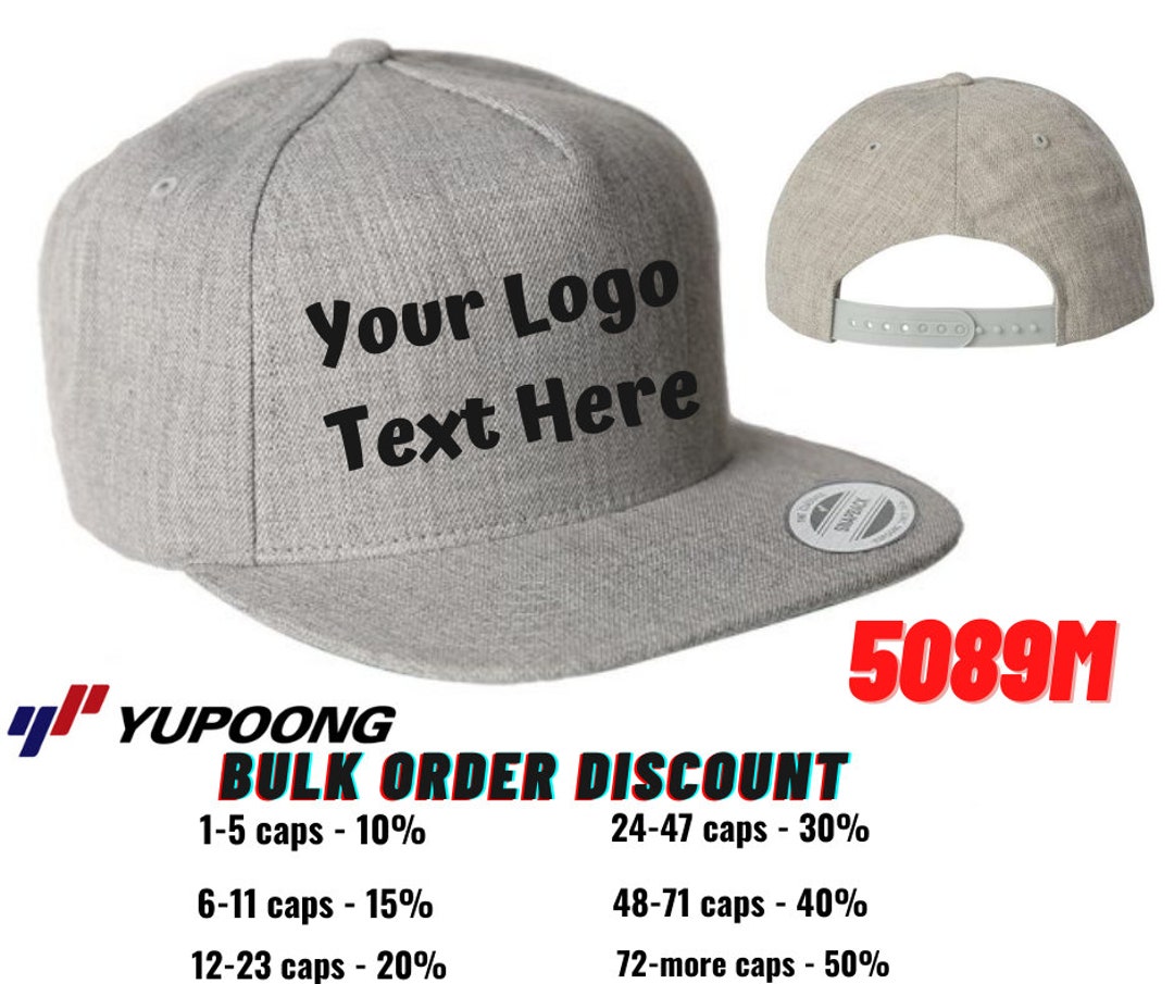 Snapback Cap Custom Made Caps Embroidered Flat Bill Cap YP - Etsy