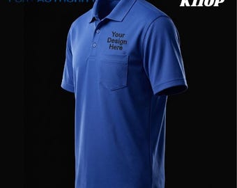Pocket Polo Shirt UV Protection Moisture Wicking Mesh Work Uniform Polyester