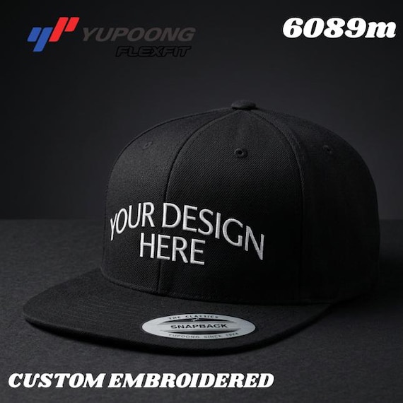 Custom Embroidery Flat Bill Snapback Cap: YP Classics 6089M