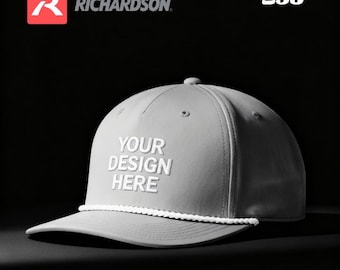 Casquette snapback avec logo/texte personnalisé Richardson 258 Performance à cinq panneaux en corde