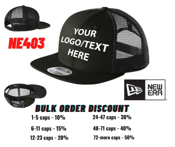Custom Embroidery Cap, New Era Caps, Original Fit Snapback Trucker Cap,  Mesh Back , Adult Caps - Etsy