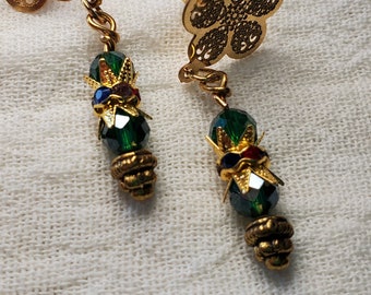 Green Crystal Earrings