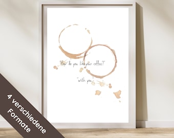 Mug Stain Poster | coffee stains | kitchen decor | multiple formats | Instant Download