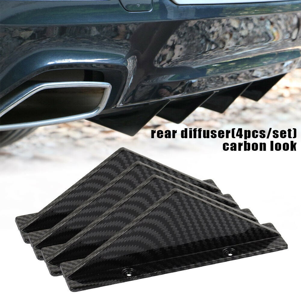 For Subaru Impreza Rear Bumper Lower Lip Diffuser Carbon Fiber Texture Decor 4x