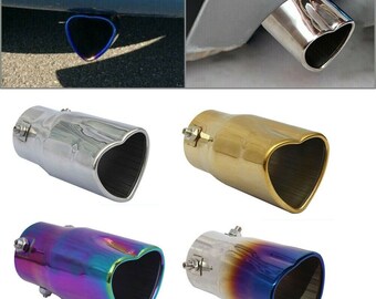 Heart shaped car stainless steel rear exhaust pipe tail muffler tip