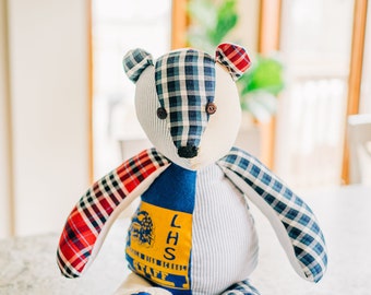 Memory Bear | Bear from Clothes | Passed Loved One Gift | Grievance Gift Idea | Memory Clothing Bear | Grandma Grandpa Memory Gift |