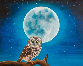 See in the Light of the Moon Art Prints - Owl Prints