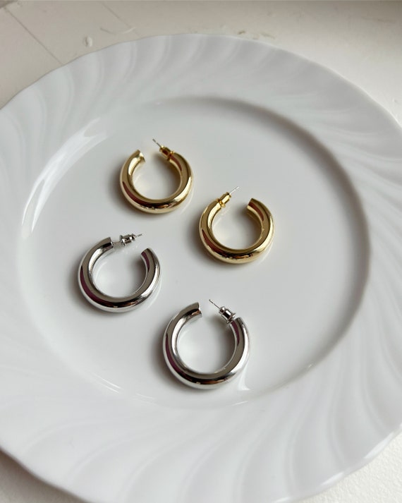 SILVER925 GOLD HOOP EARRINGS /シルバー/ピアス Amazon.com: Gold Rhinestone Hoop Earrings Large Gold Hoop