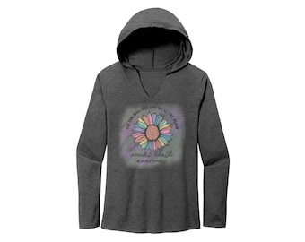 Women’s Mental Health Awareness Comfy Hoodie - Watercolor Flower - The Sun Will Come Out