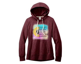 Teachers Plant Seeds that Grow Forever Rainbow & Sunflower Hoodie 100% Recycled Materials - Super Soft