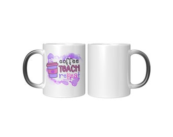 Coffee Teach Repeat Magic Coffee Mug Purple