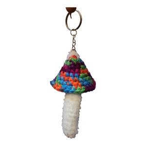 Crochet Mushroom Lip Balm Holder Keychain Cute and Practical Handmade Accessory image 6