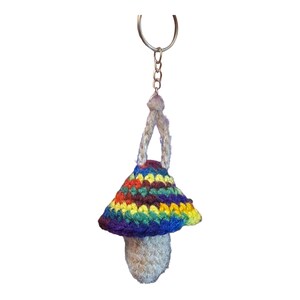 Crochet Mushroom Lip Balm Holder Keychain Cute and Practical Handmade Accessory image 5