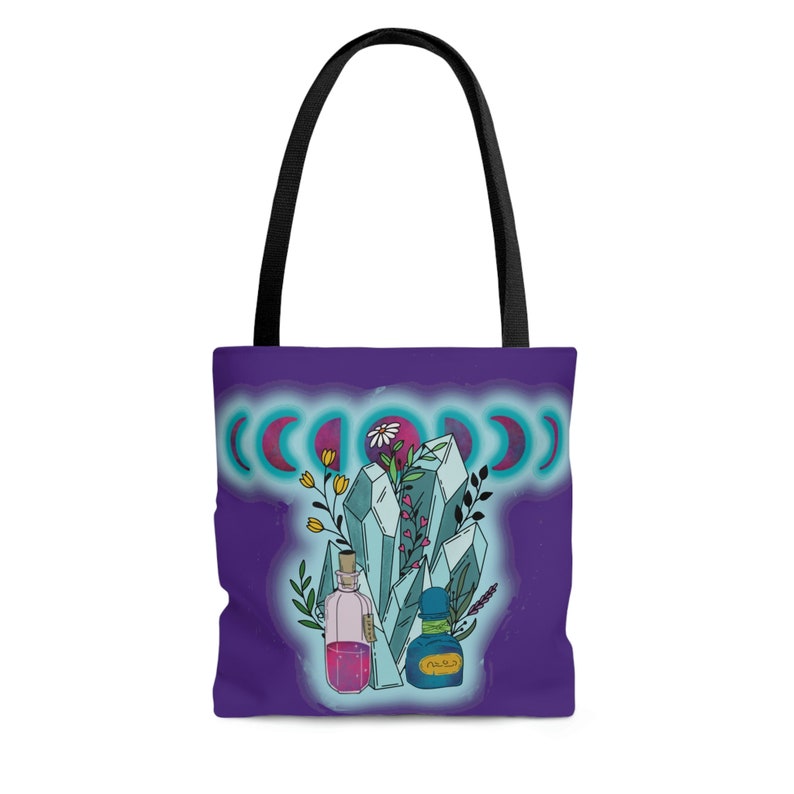 Sac fourre-tout réutilisable Crystals and Potions Witchy Design image 6