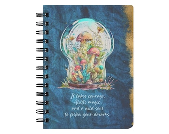 Courage and Magic Mushroom terrarium Spiral Notebook