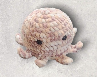 Poulpe au crochet chenille avec yeux de sécurité - Animal en peluche doux et adorable