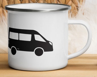 Peace Love Van Sprinter Vanlife Hightop Campervan PeaceLoveBus Vredesteken hart Emaille mok Vredesteken Hart Love Vibes