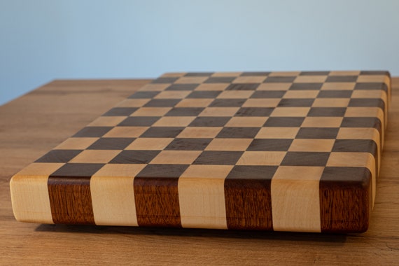 Professional Chef's Checkered Solid Wood Cutting Board, Design, Cutting  Board All Natural Wood 