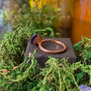 Raw Amethyst Electroformed Ring image 4