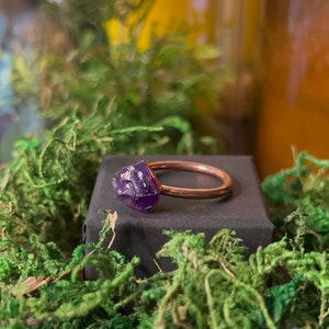 Raw Amethyst Electroformed Ring image 2