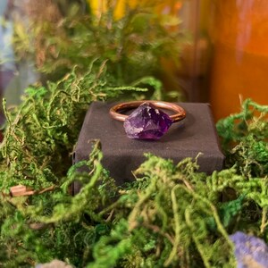 Raw Amethyst Electroformed Ring image 8