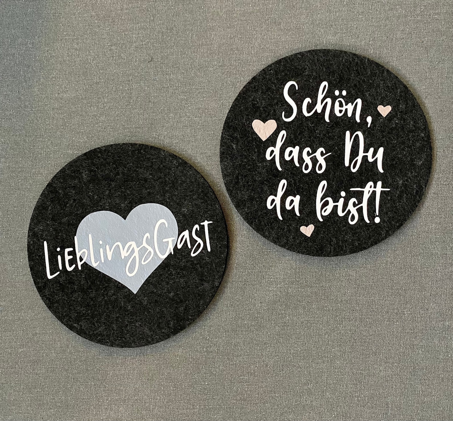 Personalisierte Untersetzer aus Filz mit Namen oder Spruch Etsy