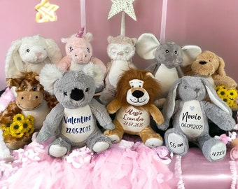 Peluche con nombre | 26 peluches diferentes | Bebé | Niños | personalizado | Regalo de nacimiento | Peluche con nombre.