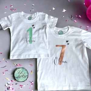 Birthday T-shirt, birthday shirt, children&#39;s birthday, for baby and children, shirt, personalizable with number and name