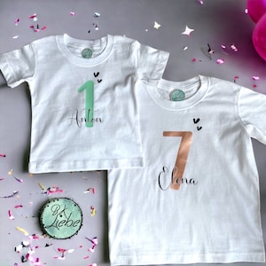 Birthday T-shirt, birthday shirt, children's birthday, for babies and children, shirt, customizable with number and name