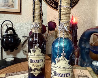 Hekate's Power Potion Bottle: Handmade Color Changing Witchy Apothecary and Home Decor