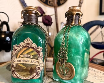Bottled Northern Lights Potion Bottle: Handmade Color Changing Witchy Apothecary Fantasy Decor