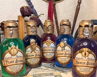 Owl House Covens Inspired Potion Bottle: Handmade Color Changing Witchy Apothecary Fantasy Decor