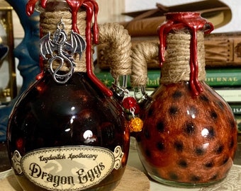 Dragon Eggs Potion Bottle: Handmade Color Changing Witchy Apothecary Fantasy Decor