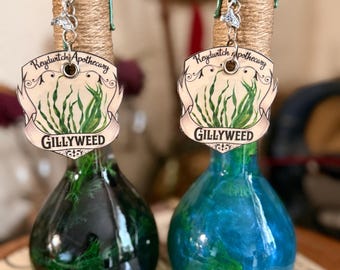 Gillyweed Potion Bottle: Handmade Color Changing Witchy Apothecary Fantasy Decor