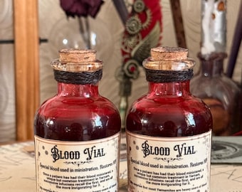 Blood Vial Potion Bottle Bloodborne Inspired: Handmade Color Changing Witchy Apothecary and Home Decor
