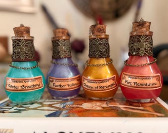 Minecraft Inspired Potions Bottles: Handmade Color Changing Witchy Apothecary and Home Decor