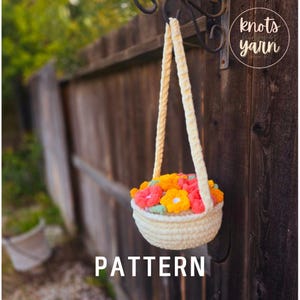 Jumbo gehaakte hangende bloemenmand | GEHAAKT PATROON | PDF downloaden | Boho wanddecoratie | Garenmand voor binnen/buiten | Moederdagcadeau
